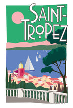 Load image into Gallery viewer, saint tropez poster affiche les voiles de st tropez illustration sailing sails yachting french riviera assouline senequier scarlett saint tropez