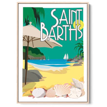 Load image into Gallery viewer, Saint Barths poster shell beach shellona St barth illustration st barths artprints artprint space gallery nikki beach tourism assouline stbarthsartprints.com
