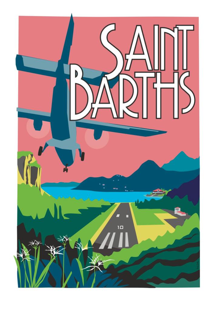 WELCOME TO ST BARTHS POSTER [NEW COLOR]